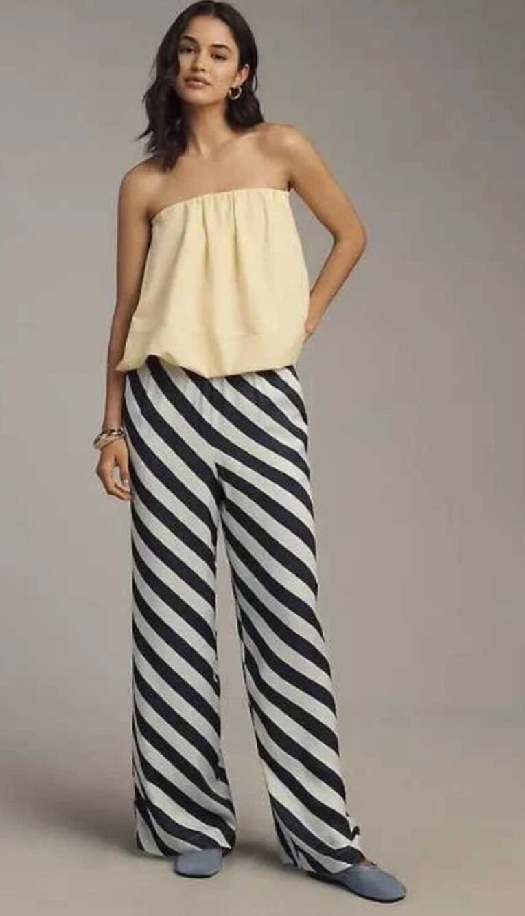 New Anthropologie Maeve Brooklin Printed Wide-Leg Pants - XS